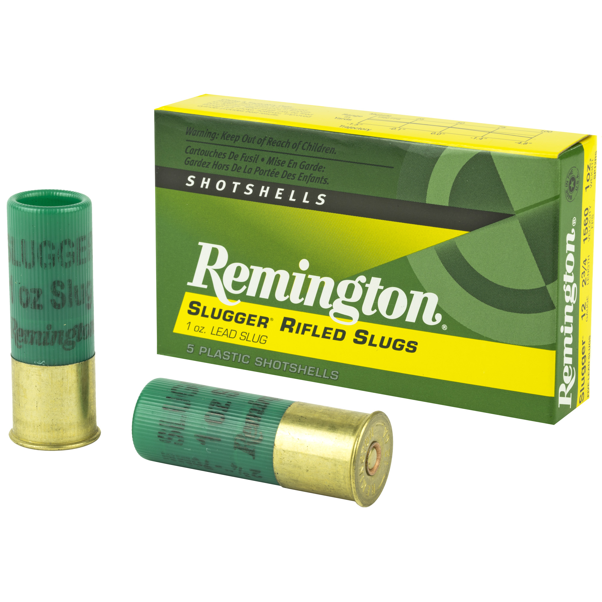 Remington Ammunition 20300 Slugger  12 Gauge 2.75" 1 oz Rifled Slug Shot 5 Per Box/ 50 Cs