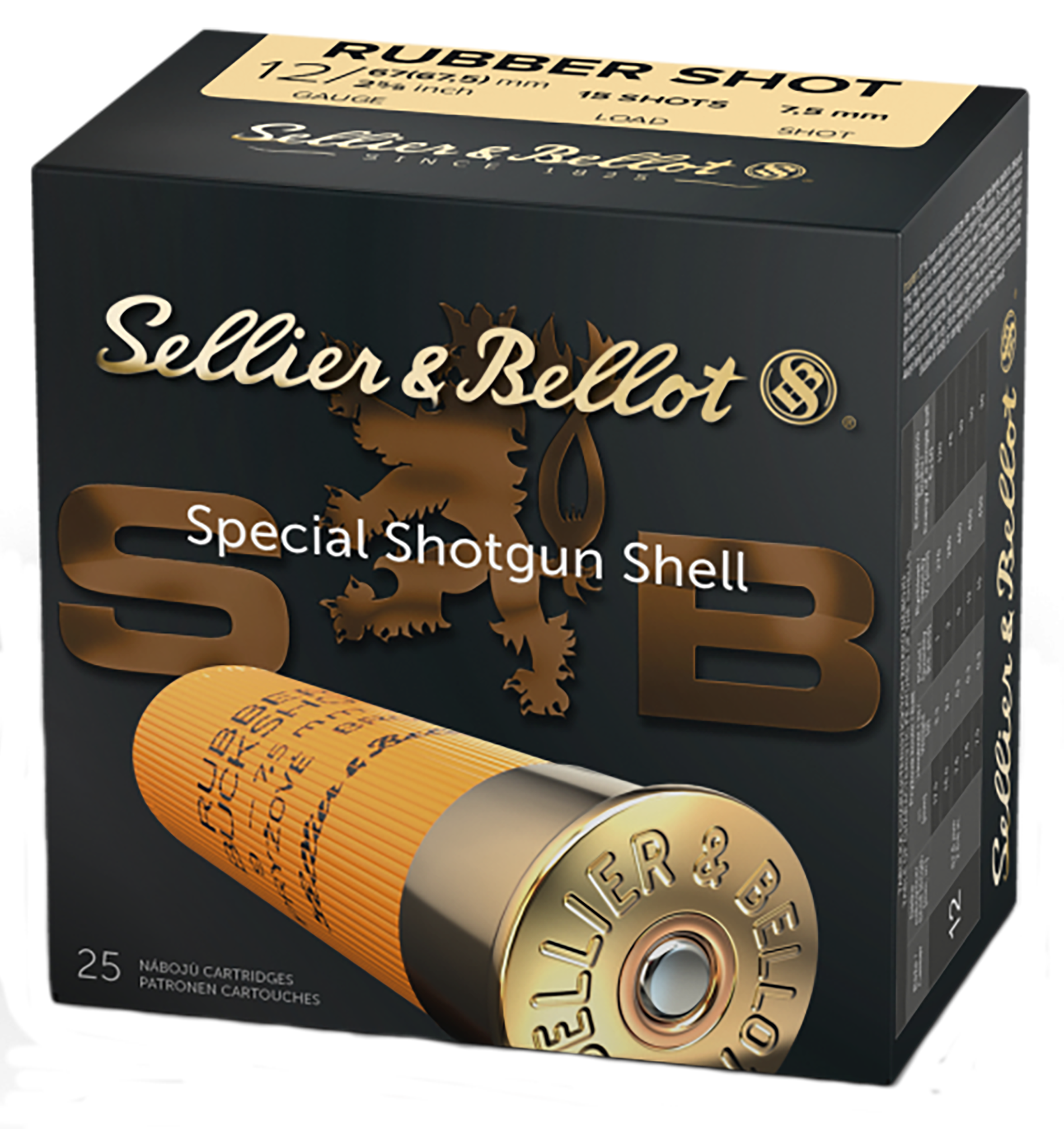 Sellier & Bellot SB12RSA 12 Gauge Rubber Pellets 15 Grain 25 Rounds