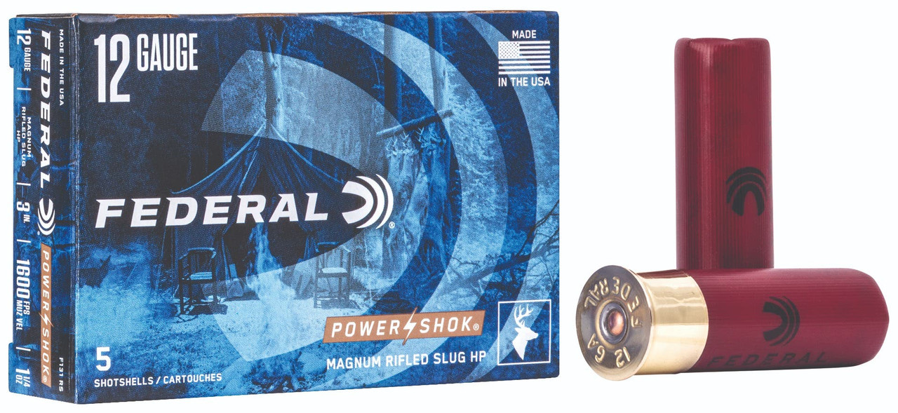 Federal, Power-Shok Rifled Slug, 12 Gauge, Rifled Slug, 1 1/4 oz, 5 Rounds