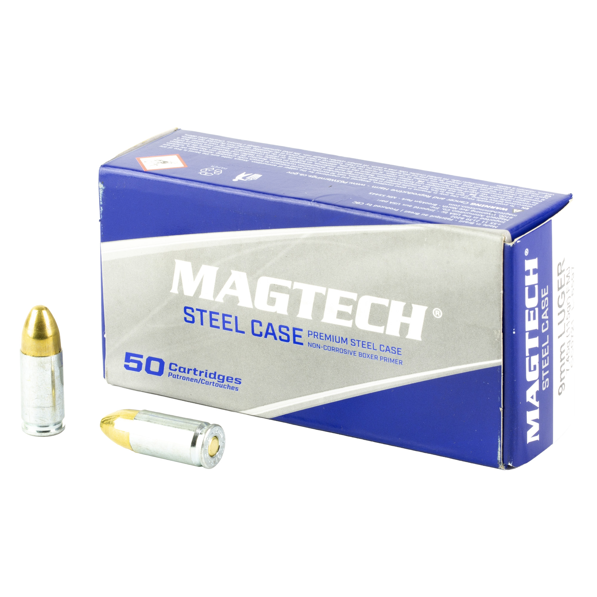 Magtech, Steel Series, 9mm Luger, Full Metal Jacket, 115 Grain, 50 Rounds