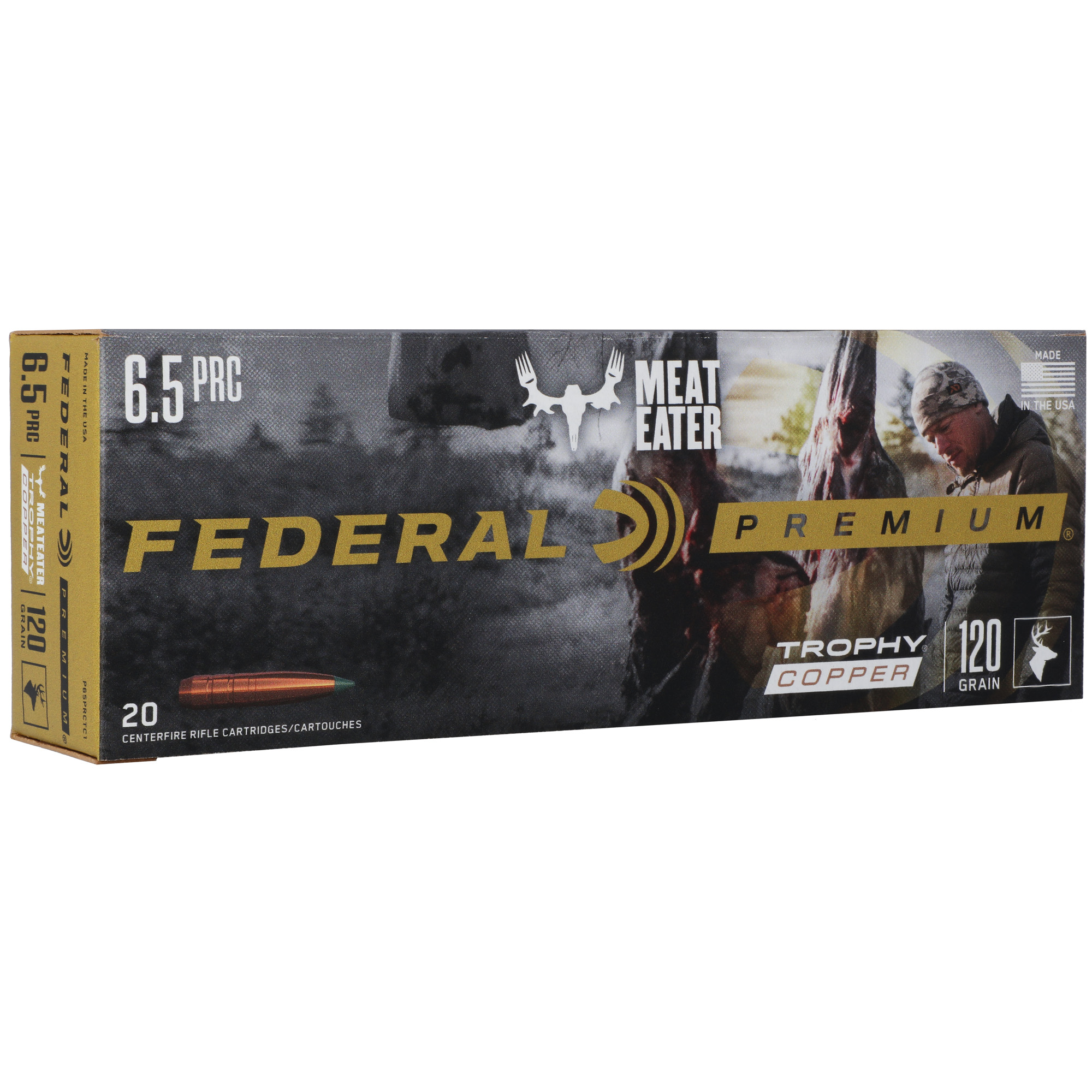 Federal Premium Rifle Ammo 6.5 PRC Trophy Copper 120 Grain 20 Rounds