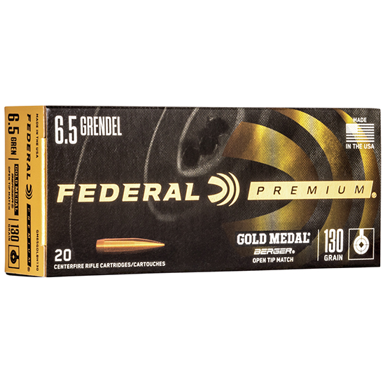Federal Gold Medal 6.5 Grendel Berger BTHP 130 Grain 20 Rounds