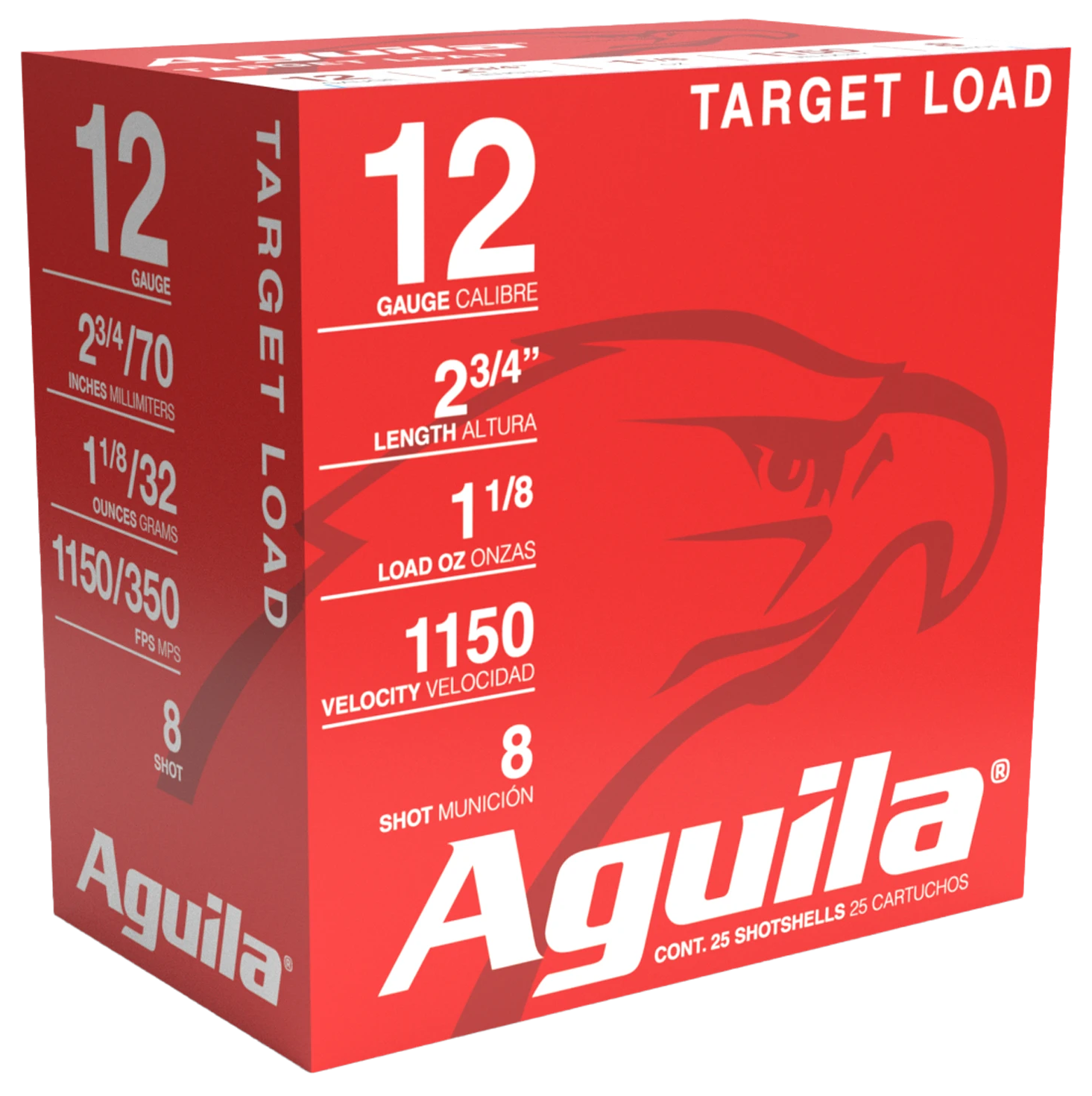 Aguila 1CHB1280 12 Gauge Target Load 1 1/8oz 8 Shot 25 Rounds