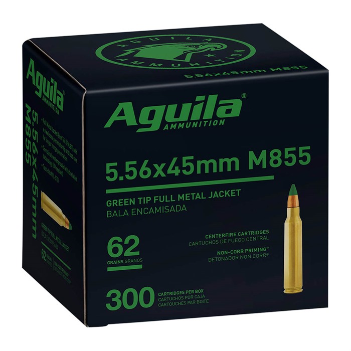 Aguila Rifle Ammo 5.56 NATO Green Tip 62 Grain 300 Rounds