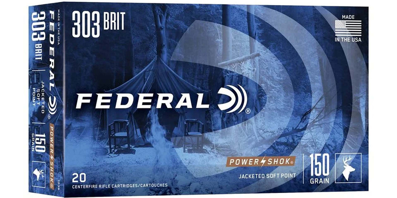 Federal PowerShok .303 British Soft Point 150 Grain 20 Rounds