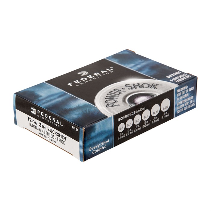 Federal Power-Shok 12 Gauge 4 Shot 41 Pellets 5 Rounds