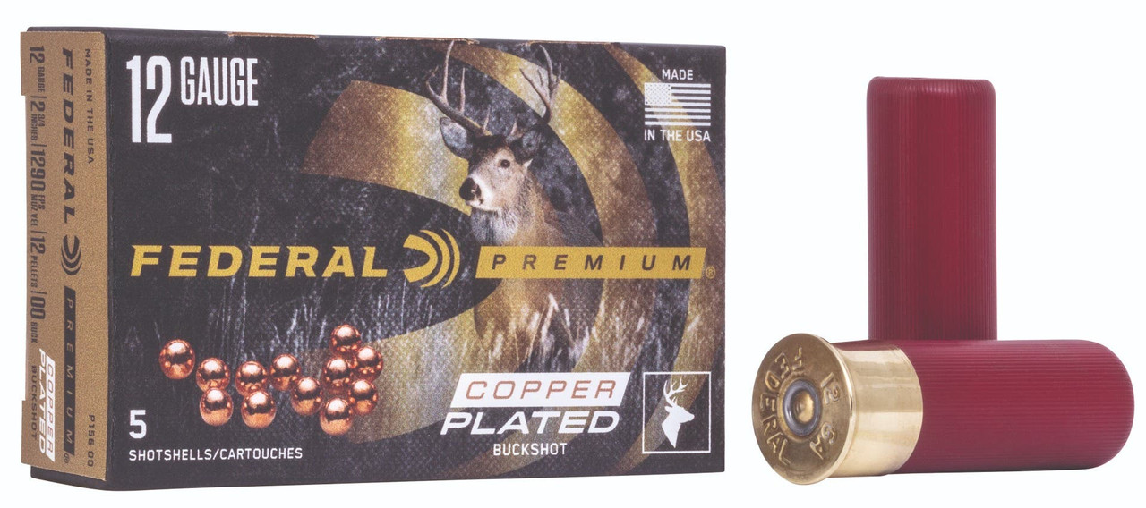 Federal Premium Vital Shok 12 Gauge 00 Buck Copper-Plated 5 Rounds