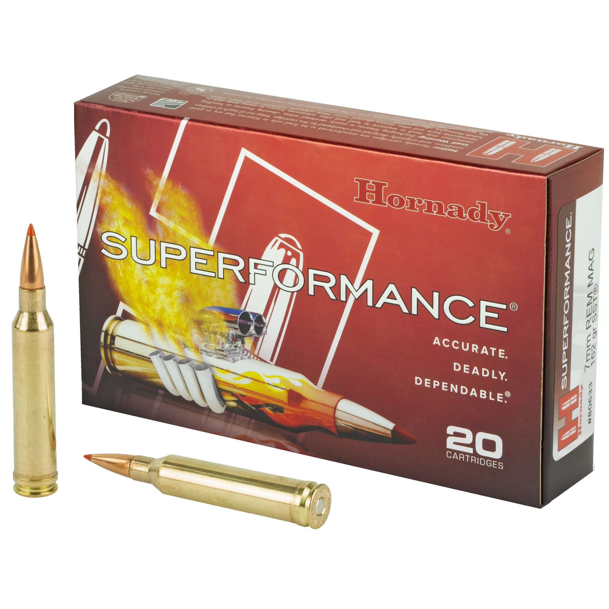 Hornady Superformance 7mm Remington Magnum Super Shock Tip 162 Grain 20 Rounds