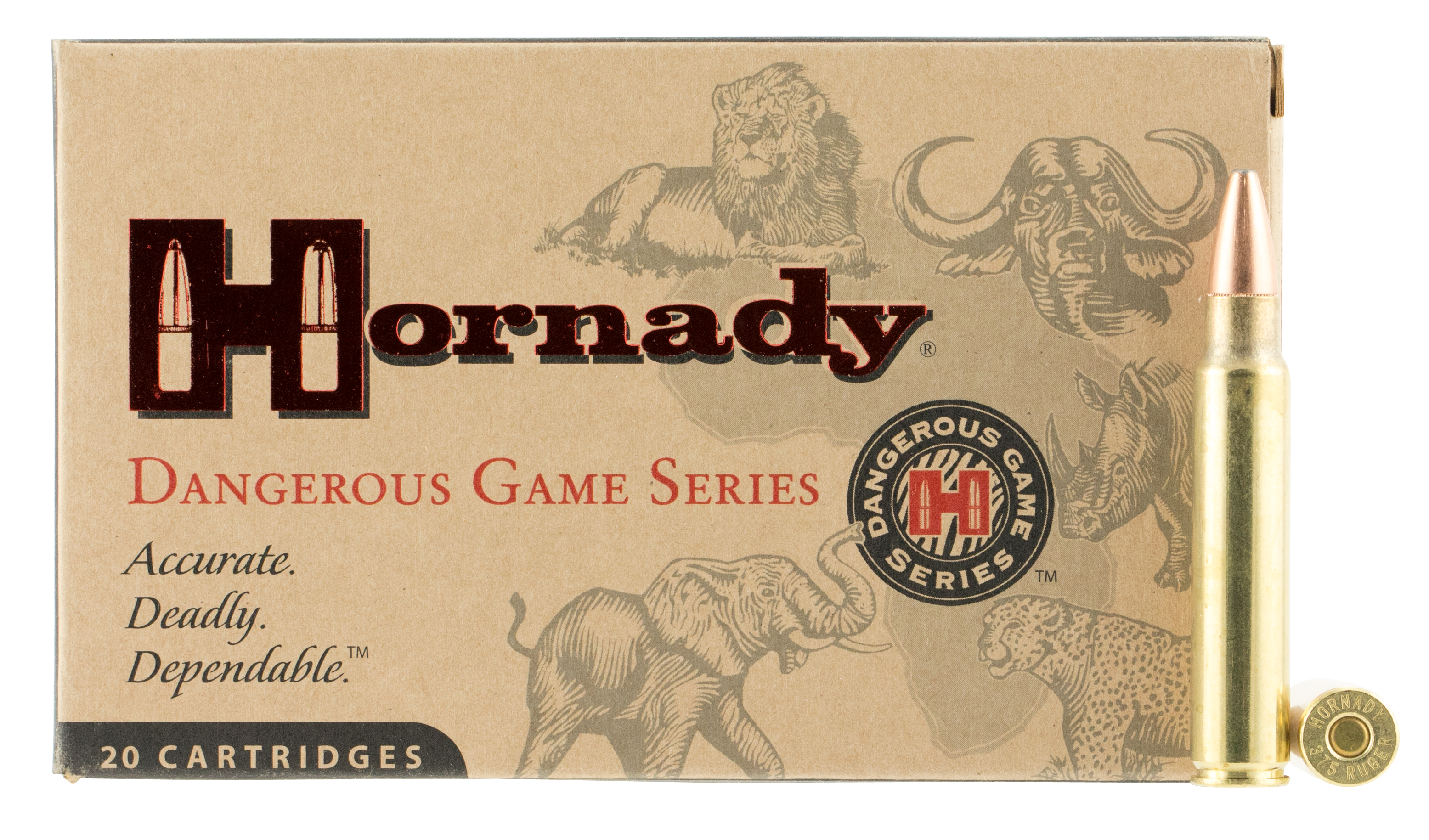 Hornady Dangerous Game 375 Ruger Dangerous Game Solid 300 Grain 20 Rounds