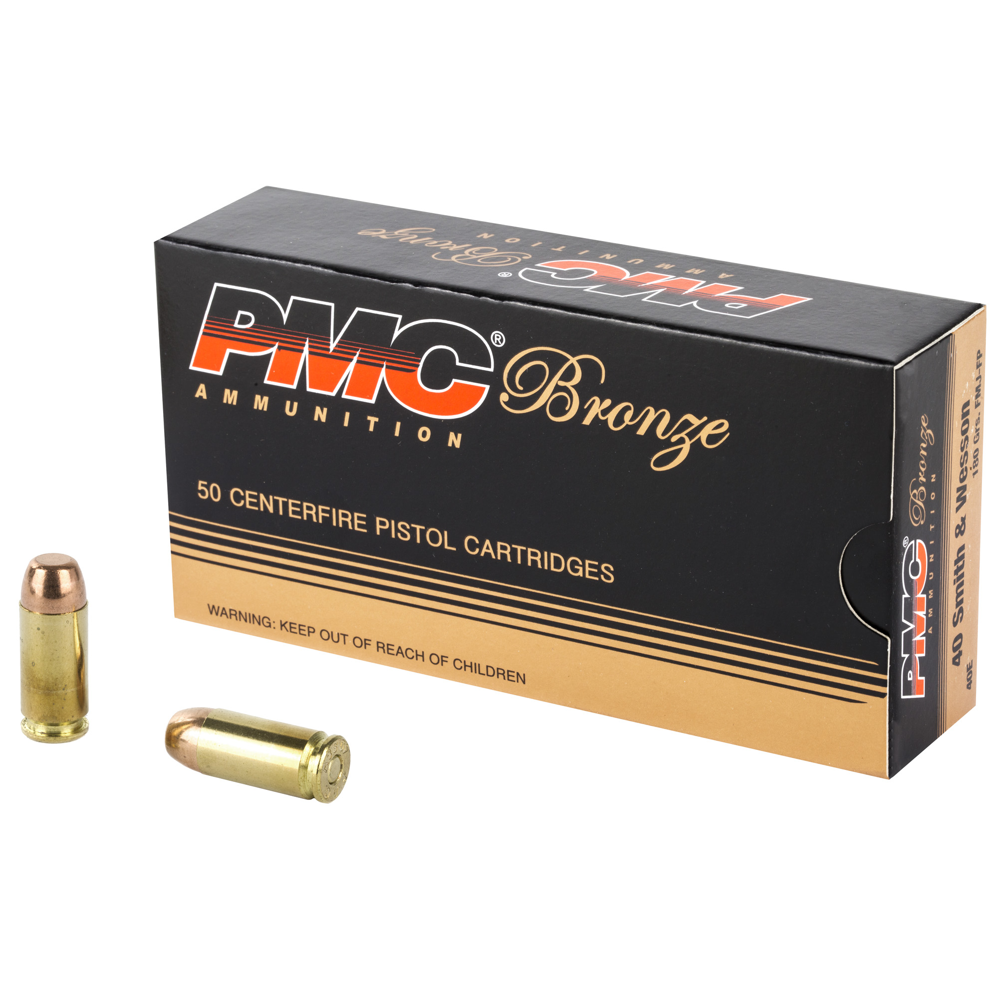 PMC Bronze .40 S&W Handgun Ammo - 180 Grain | FMJ-FP | 50rd