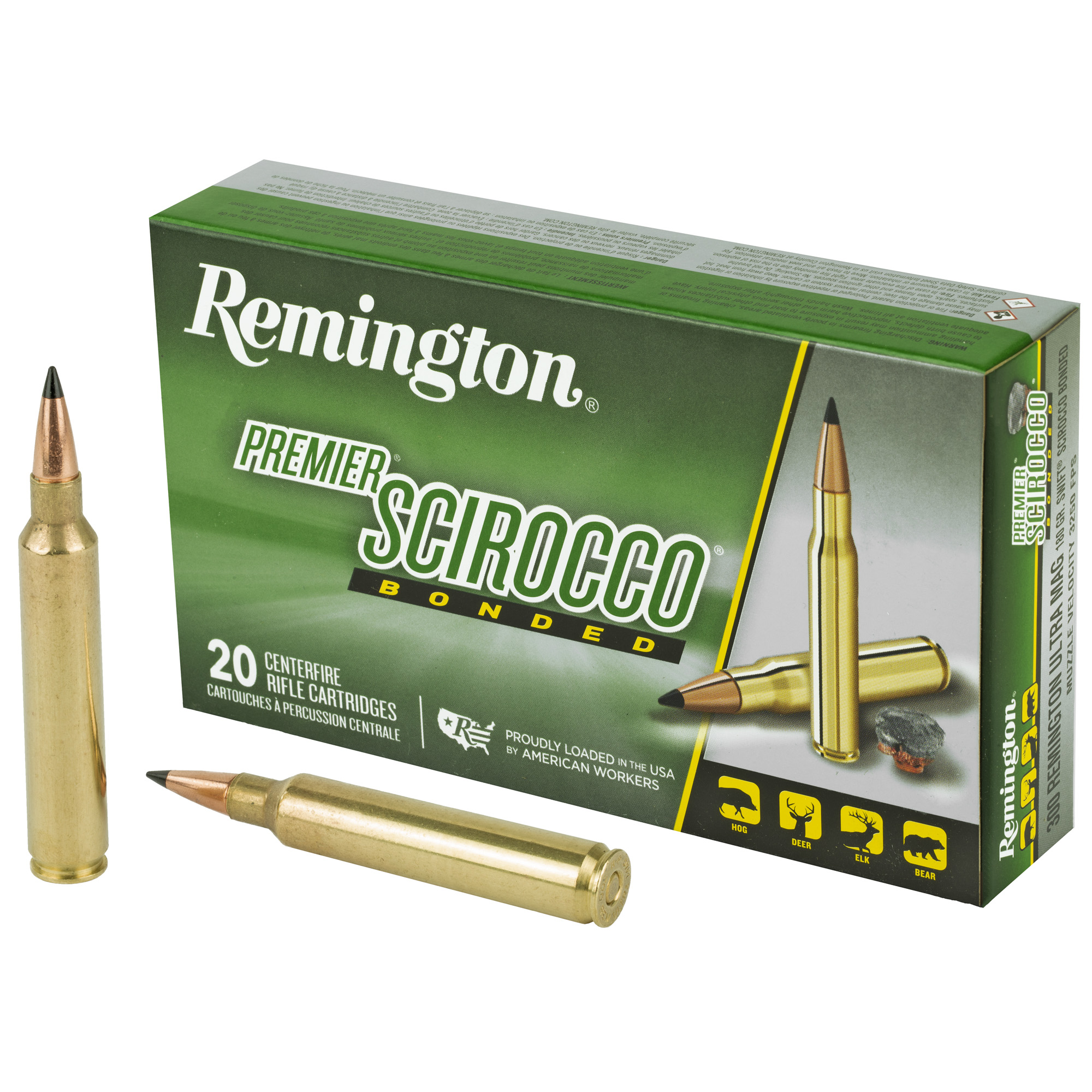 Remington Premier Scirocco Bonded 300 Remington Ultra Magnum Polymer Tip 180 Grain 20 Rounds
