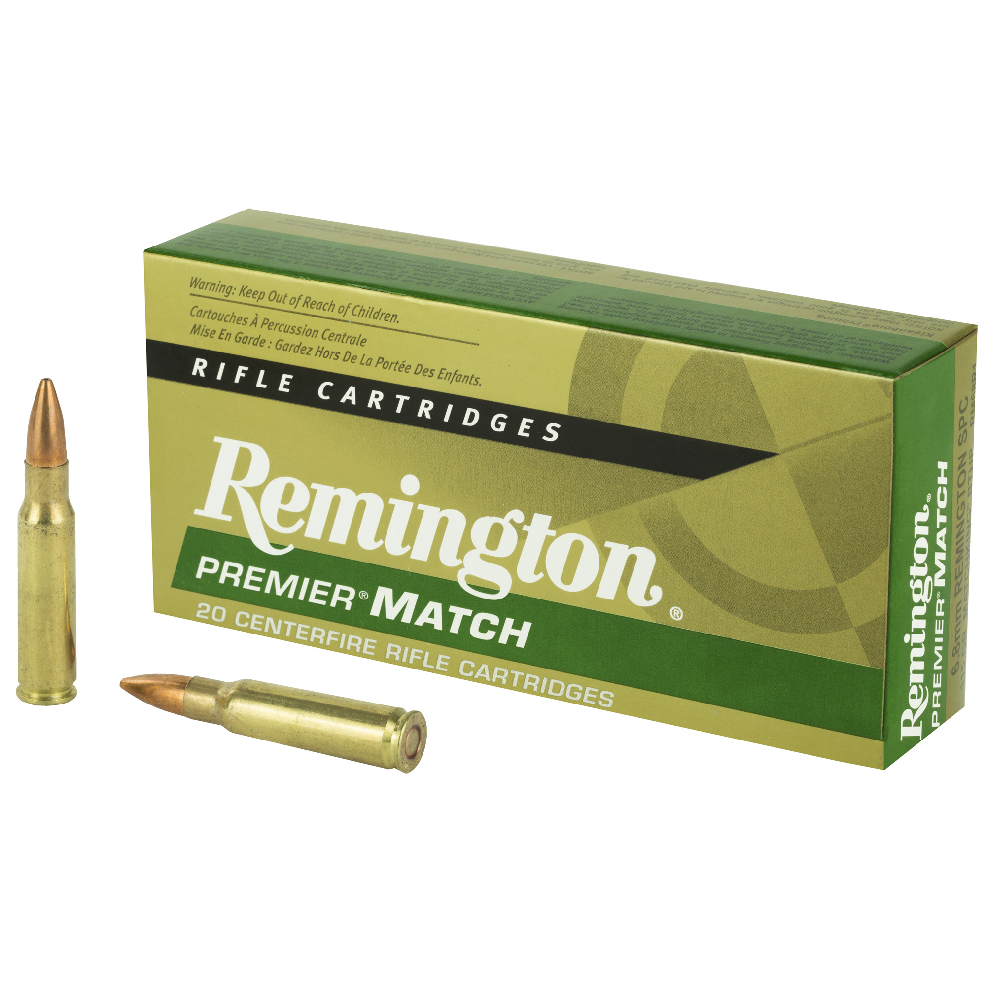 Remington Premier Match 6.8 SPC Matchking BTHP 115 Grain 20 Rounds