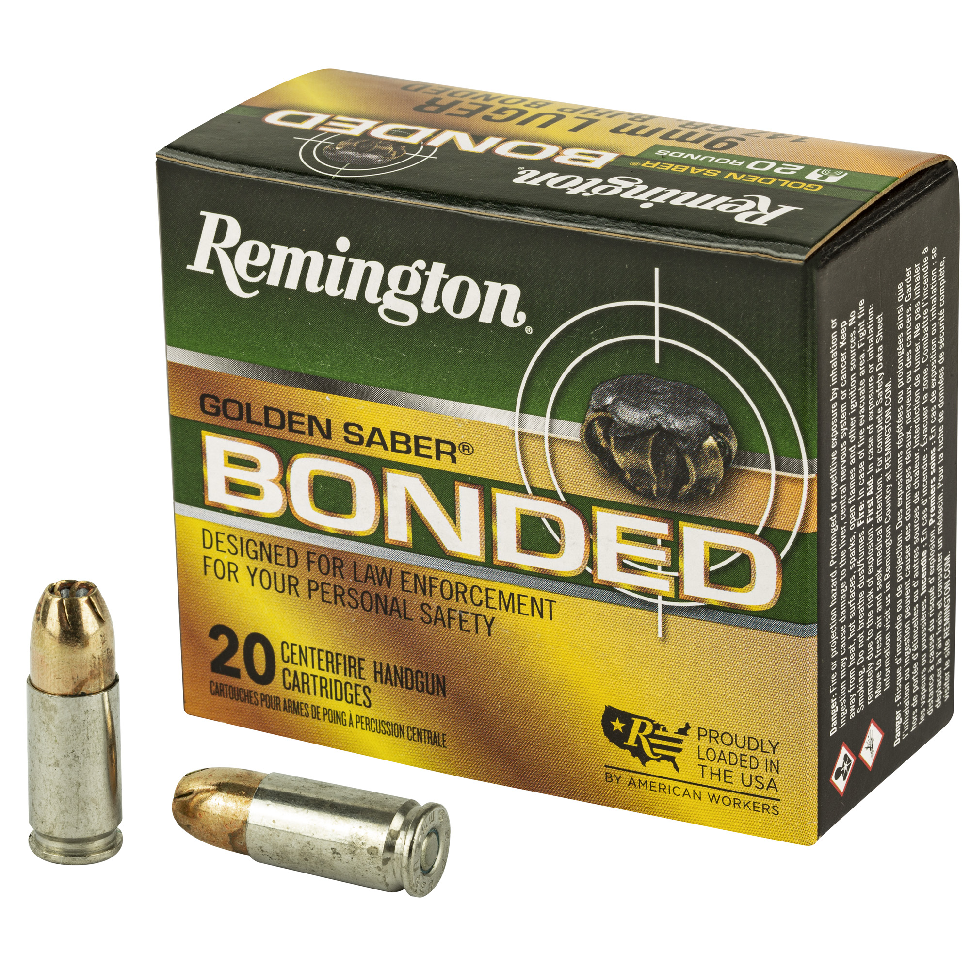 Remington Golden Saber Bonded 9mm Luger BJHP 147 Grain 20 Rounds