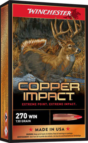 Winchester Copper Impact 270 Winchester Copper Extreme Point 130 Grain 20 Rounds