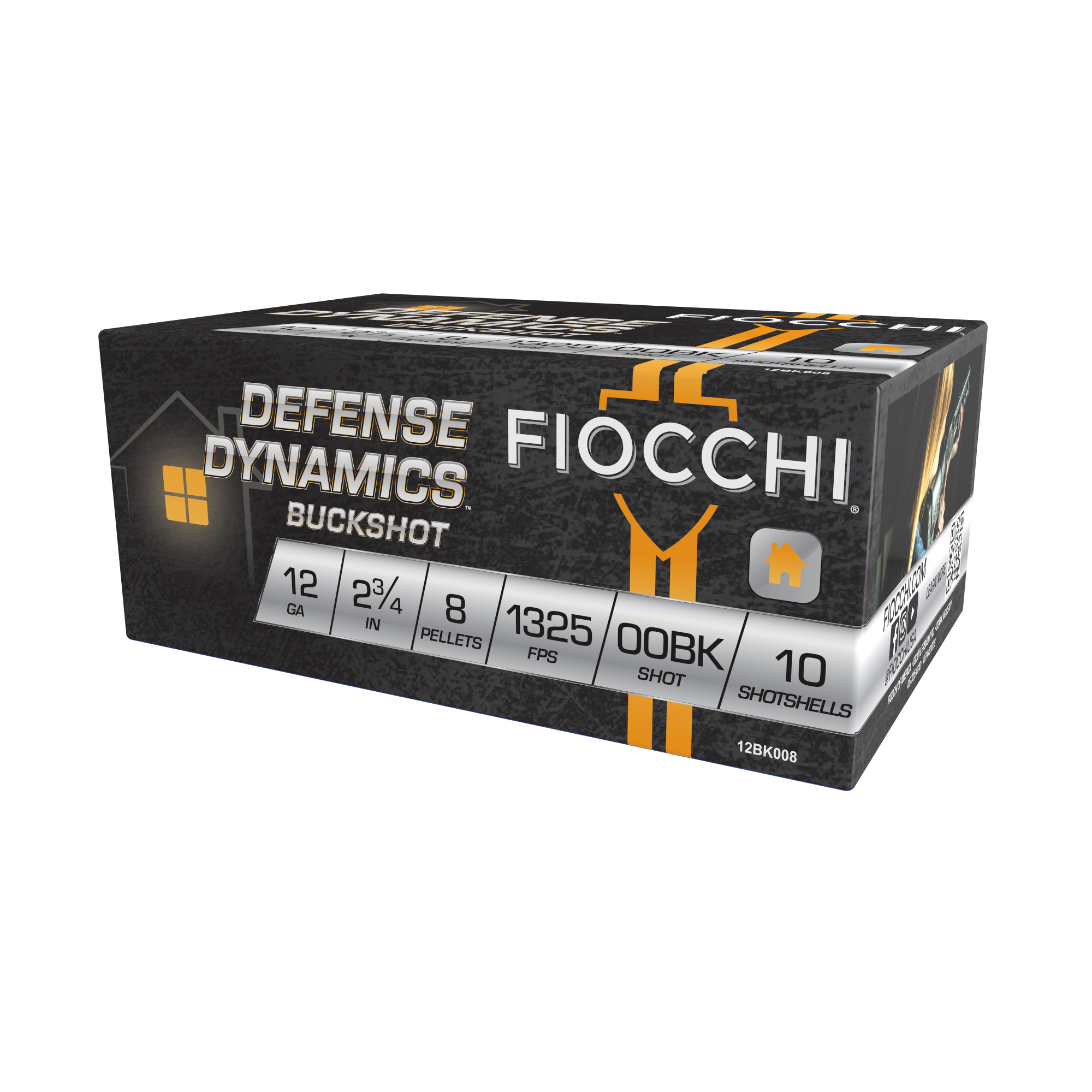 Fiocchi Defense Dynamics 12 Gauge 00 Buckshot 8 Pellets 10 Rounds