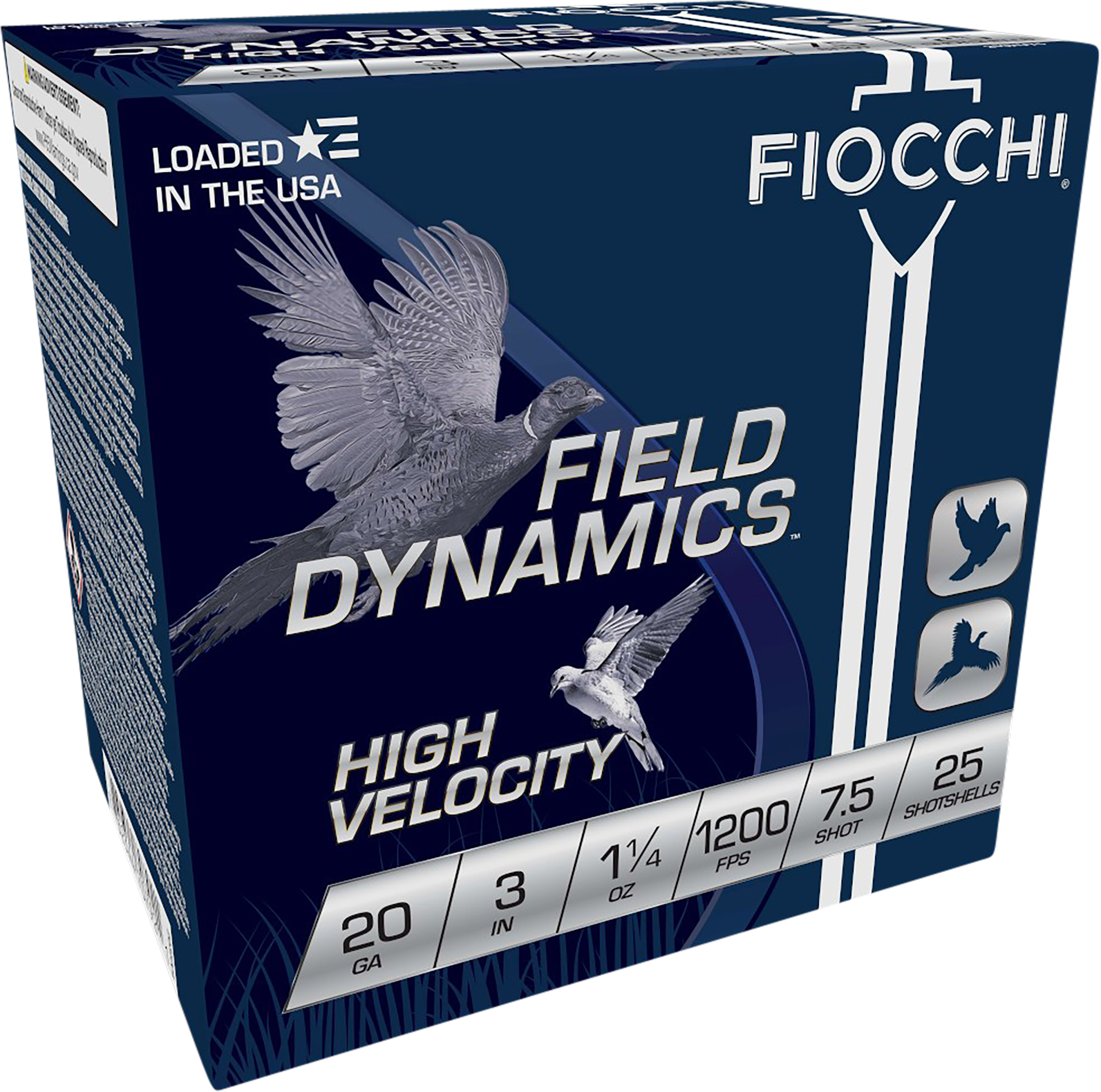 Fiocchi, Field Dynamics High Velocity, 20 Gauge, 7.5 Shot, 1-1/4 oz, 25 Rounds