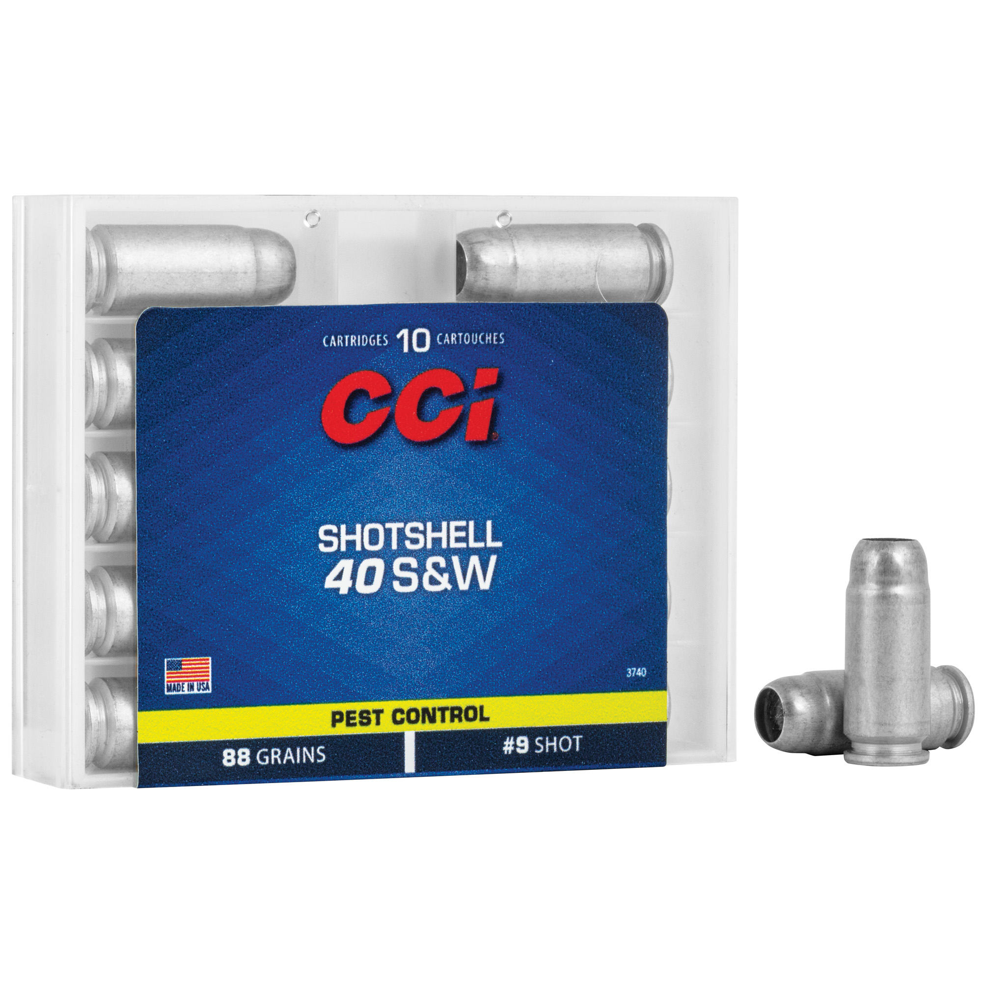 Cci Shotshell Pistol Ammo, 40 S&w, No 9 Shot, 88 Grain, 10 Rounds