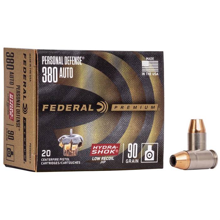 Federal Premium Personal Defense 380 ACP Jacketed Hollow Point 90 Grain 20 Rounds