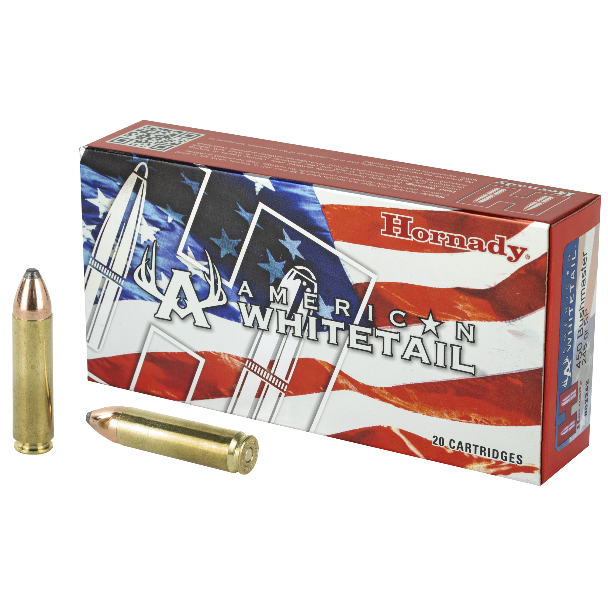 Hornady American Whitetail Rifle Ammo 450 Bushmaster 245 gr. Interlock 20 rd.