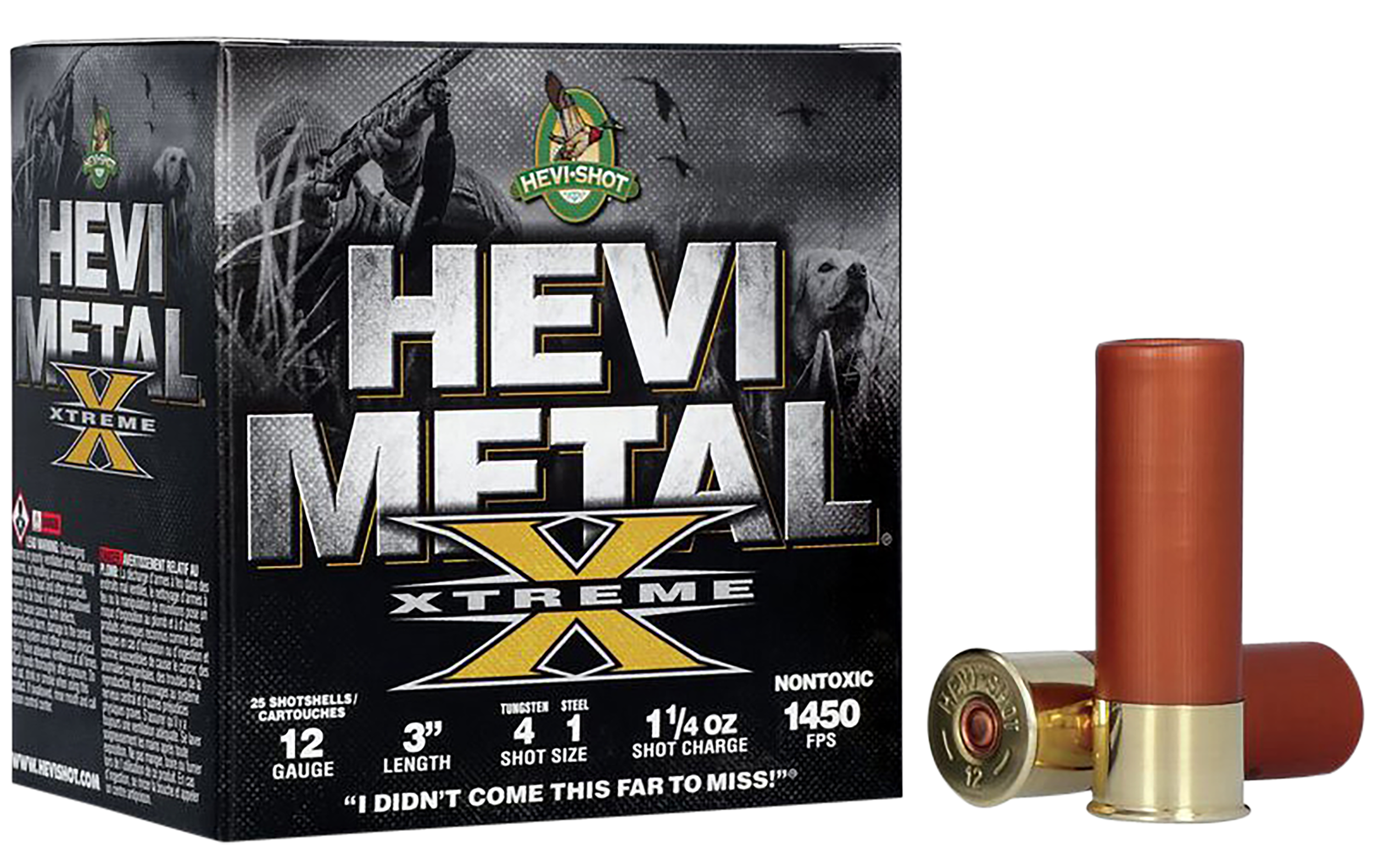 HEVI-Shot HS38122 HEVI-Metal Extreme 12Gauge 3" 1 1/4oz Steel/Tungsten 4/1Shot 25 Rounds