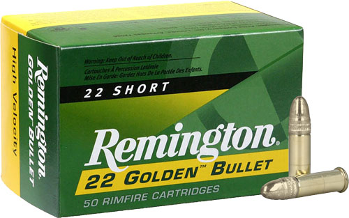 Remington Golden Bullet 22 Short Plated Round Nose 29 Grain 50 Rounds