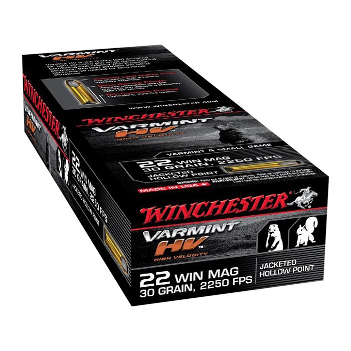 Winchester Varmint HV Rimfire Ammo 22 Mag 30 gr. Jacketed HP 50 rd.