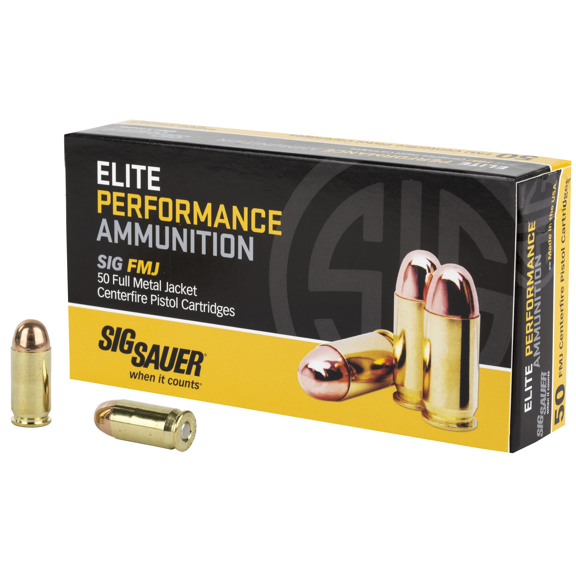 Sig Sauer, Elite Ball, .45 Acp, Full Metal Jacket, 230 Grain, 50 Rounds