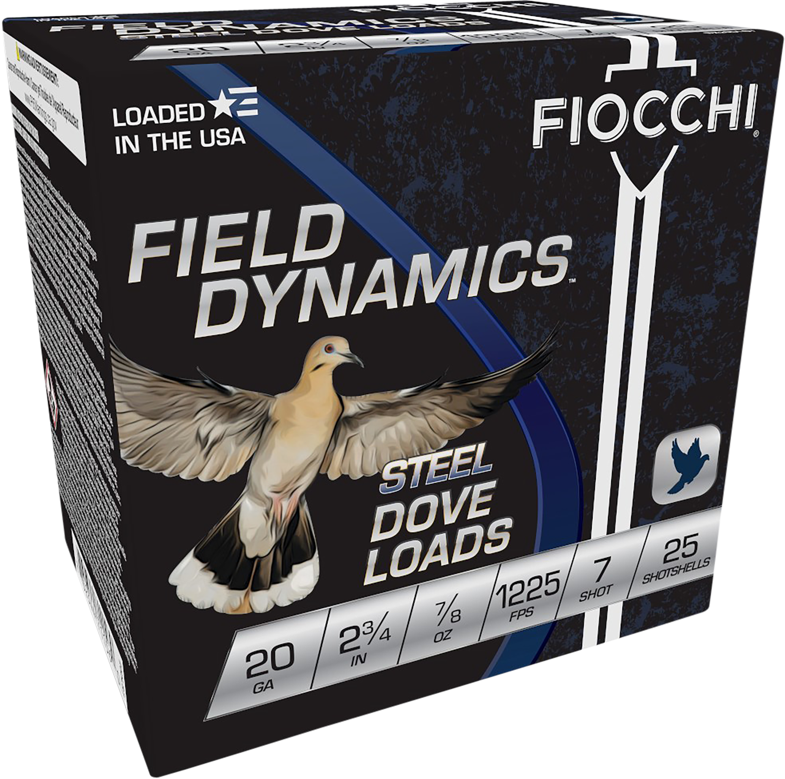 Fiocchi Field Dynamics Dove & Quail 20 Gauge, Steel Shot, 7/8 oz, 25 Rounds