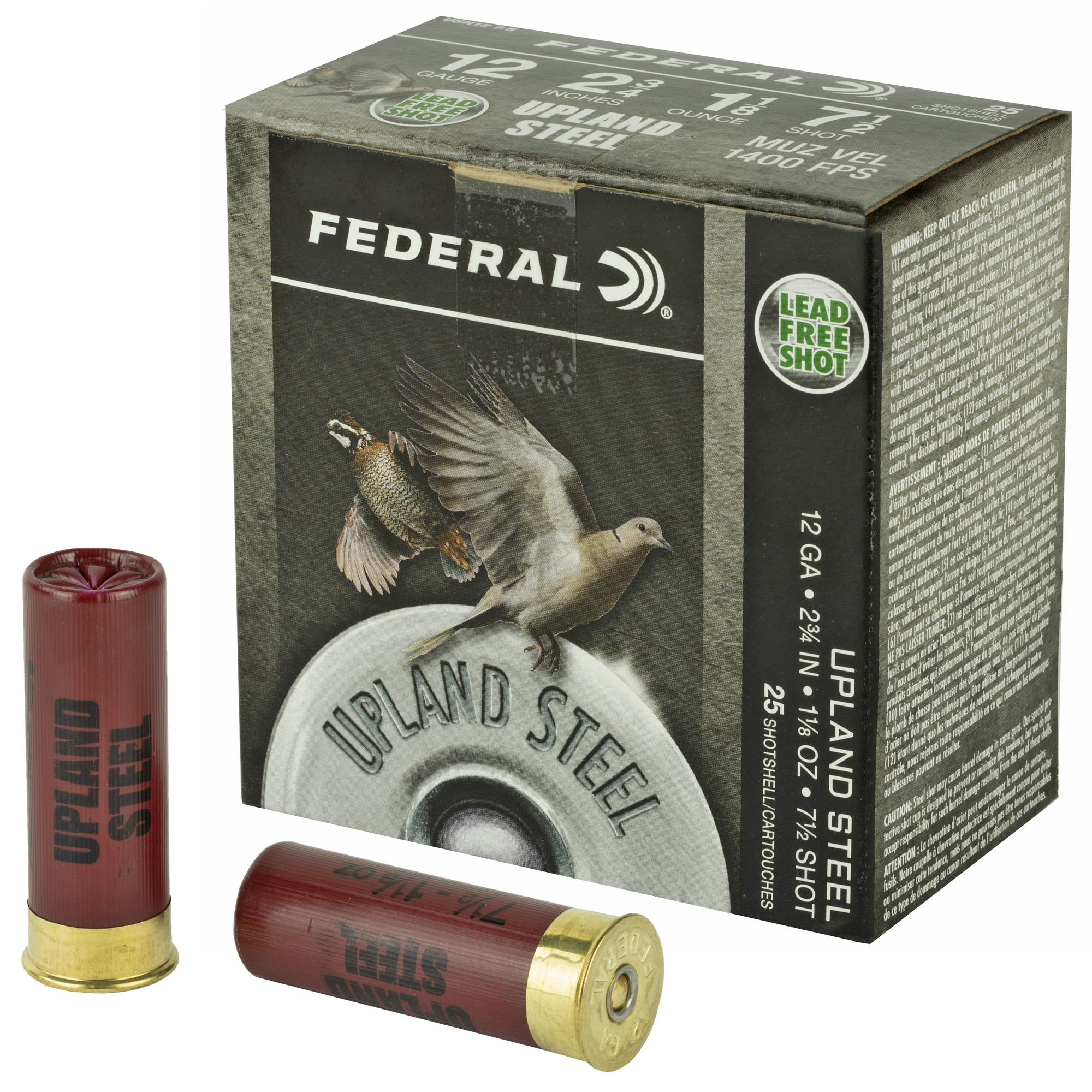 Federal Upland Steel 12 Gauge Steel 1 1/8 oz 7.5 Shot 25 Rounds
