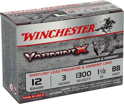 Winchester Varmint X Shot Lok Load 12 Gauge BB one and one half ounce 10 Rounds