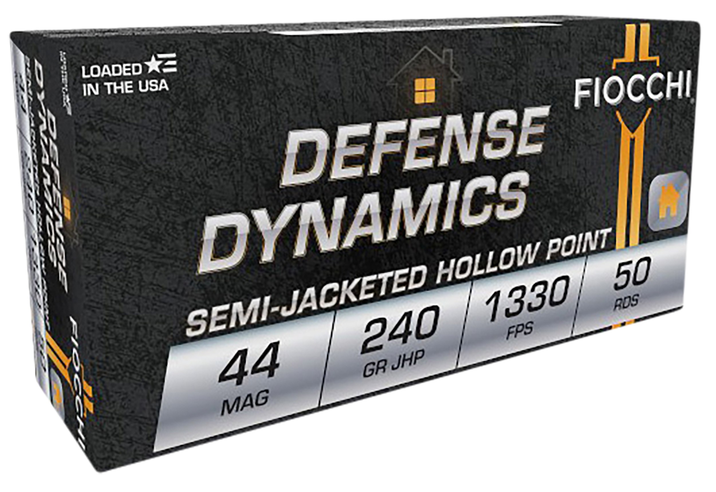 Fiocchi Defense Dynamics, 44 Magnum, Jacketed Hollow Point, 240 Grain, 50 Rounds