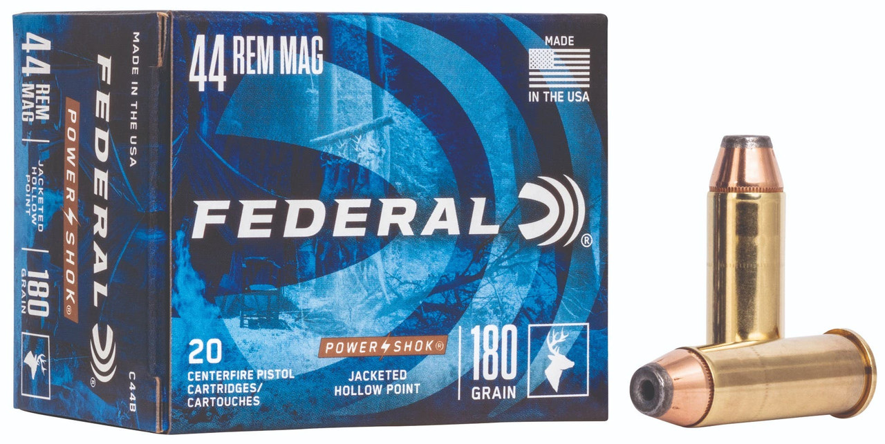 Federal Power-Shok 44 Remington Magnum Jacketed Hollow Point 180 Grain 20 Rounds