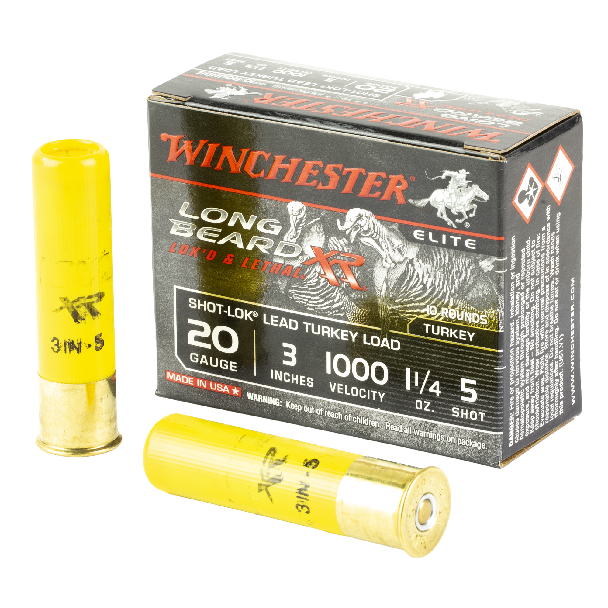 Winchester, Long Beard XR Shot-Lok Load, 20 Gauge, Lead Shot, 1 1/4 oz, 10 Rounds