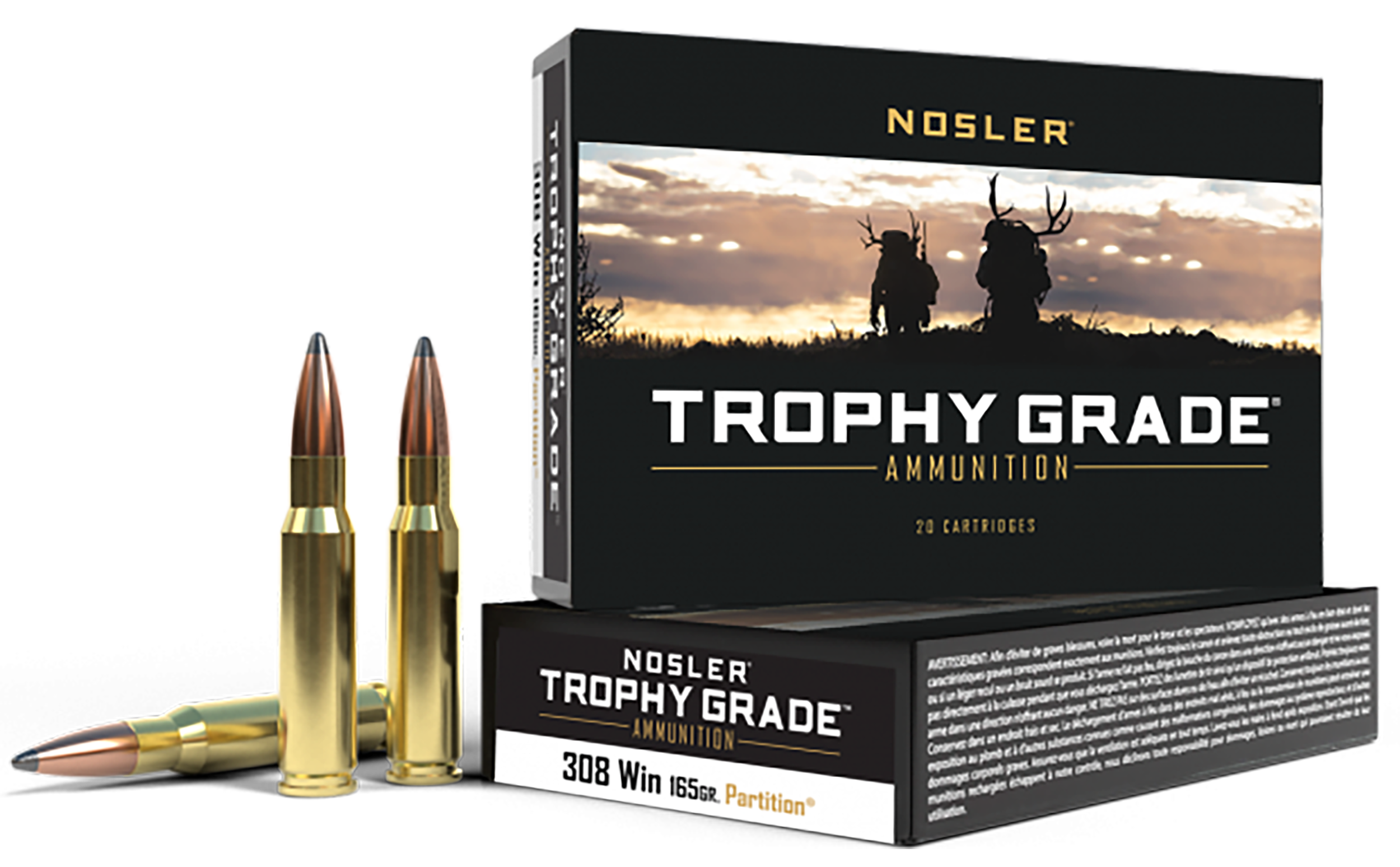 Nosler Trophy Grade 308 Winchester Partition Soft Point 165 Grain 20 Rounds