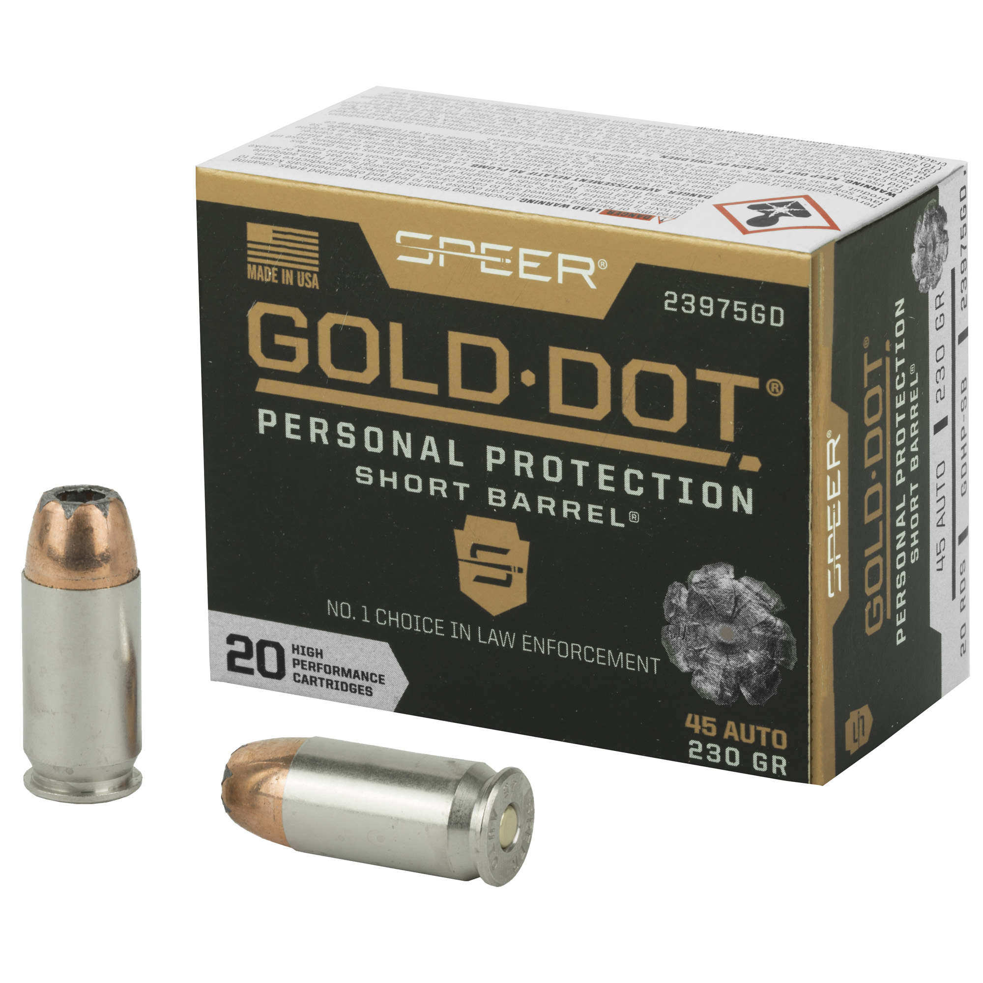 Speer Gold Dot Personal Protection .45 Acp Hollow Point 230 Grain 20 Rounds