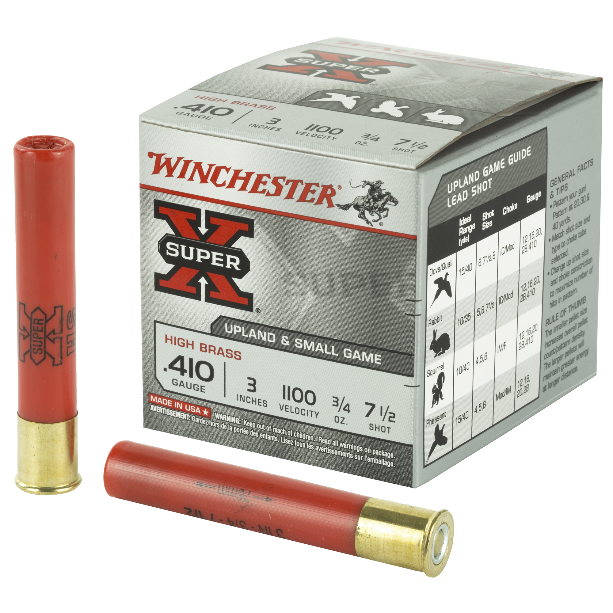 Winchester Super-X 410 Bore High Brass Shotshell 7.5 Grain 25 Rounds