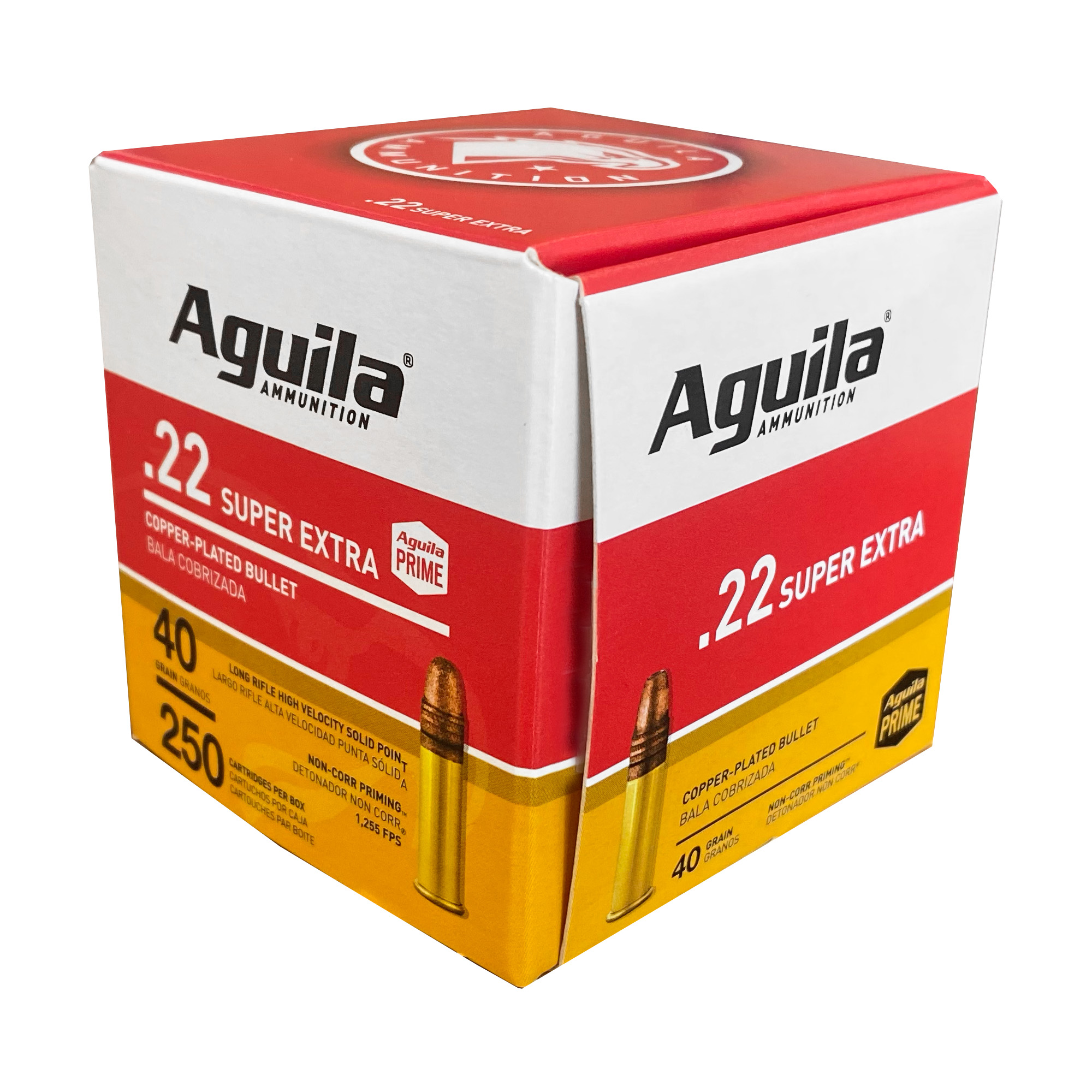 Aguila Super Extra, .22 Long Rifle, Copper Plated Solid Point, 40 Grain, 250 Rounds