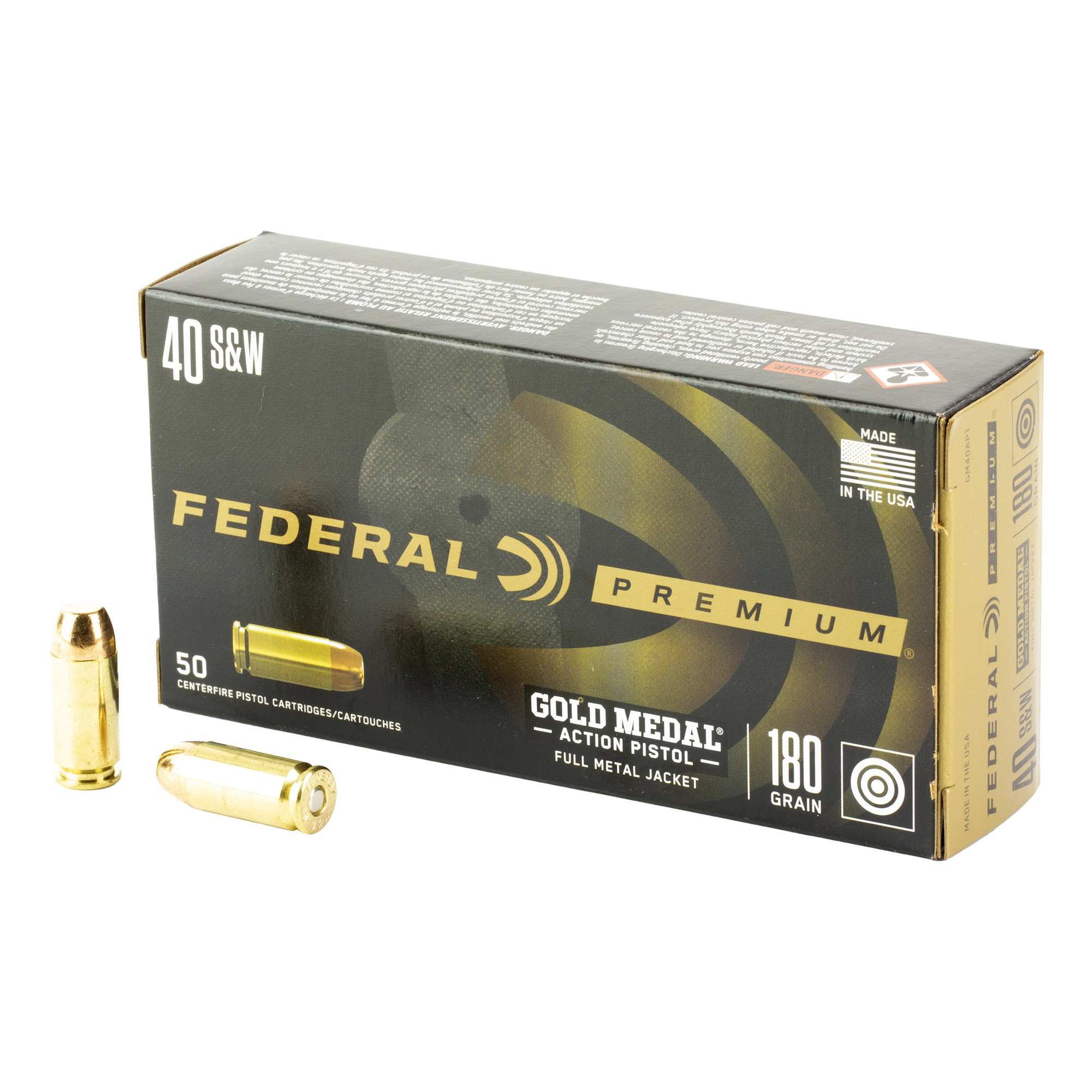 Federal Gold Medal 40 S&W Full Metal Jacket 180 Grain 50 Rounds