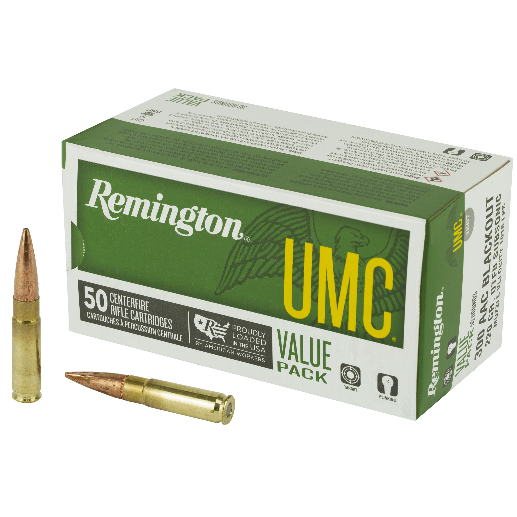 Remington UMC 300 AAC Blackout OTFB 220 Grain 50 Rounds