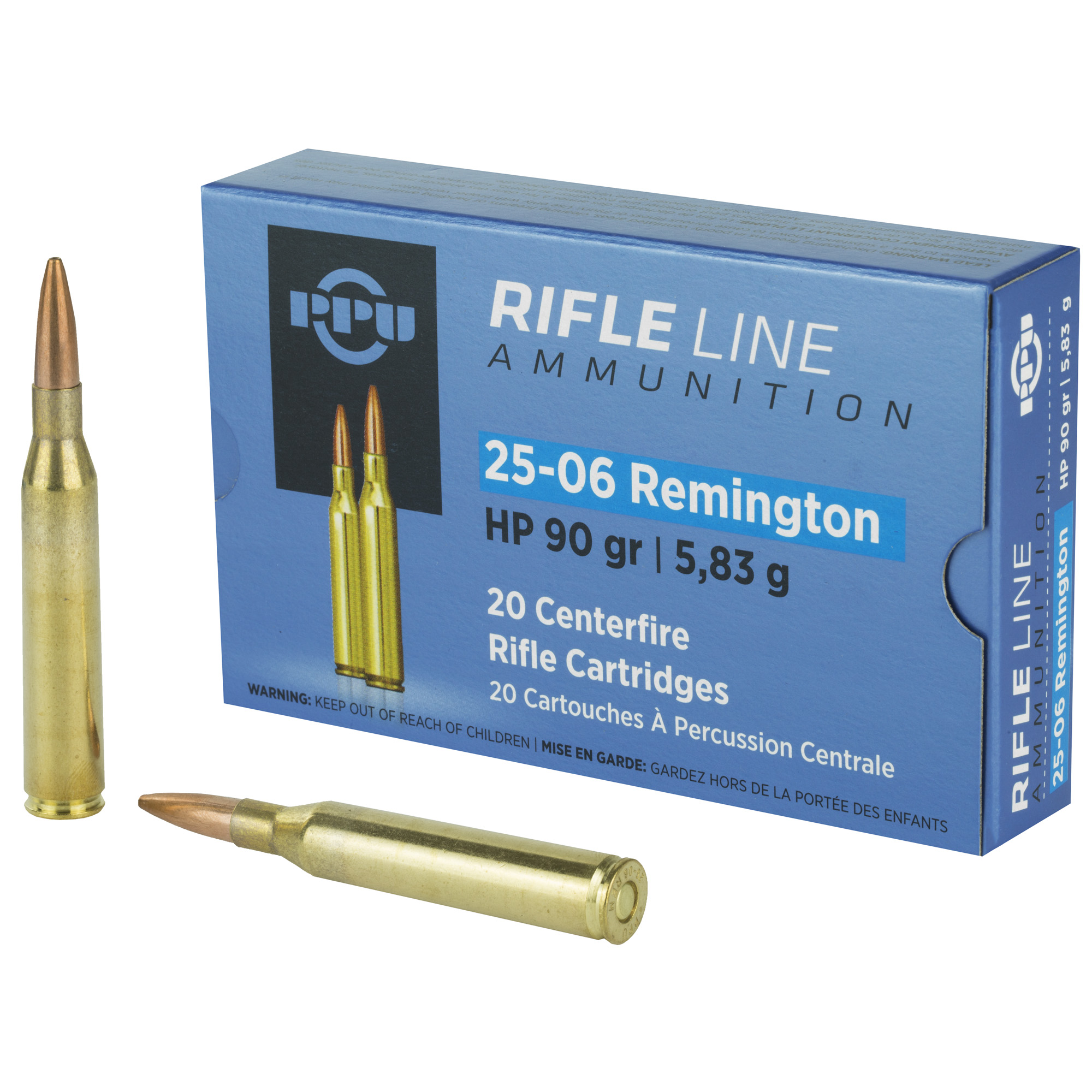 PPU PP2506H Standard Rifle 25-06Rem 90gr Hollow Point 20 Per Box/10 Case