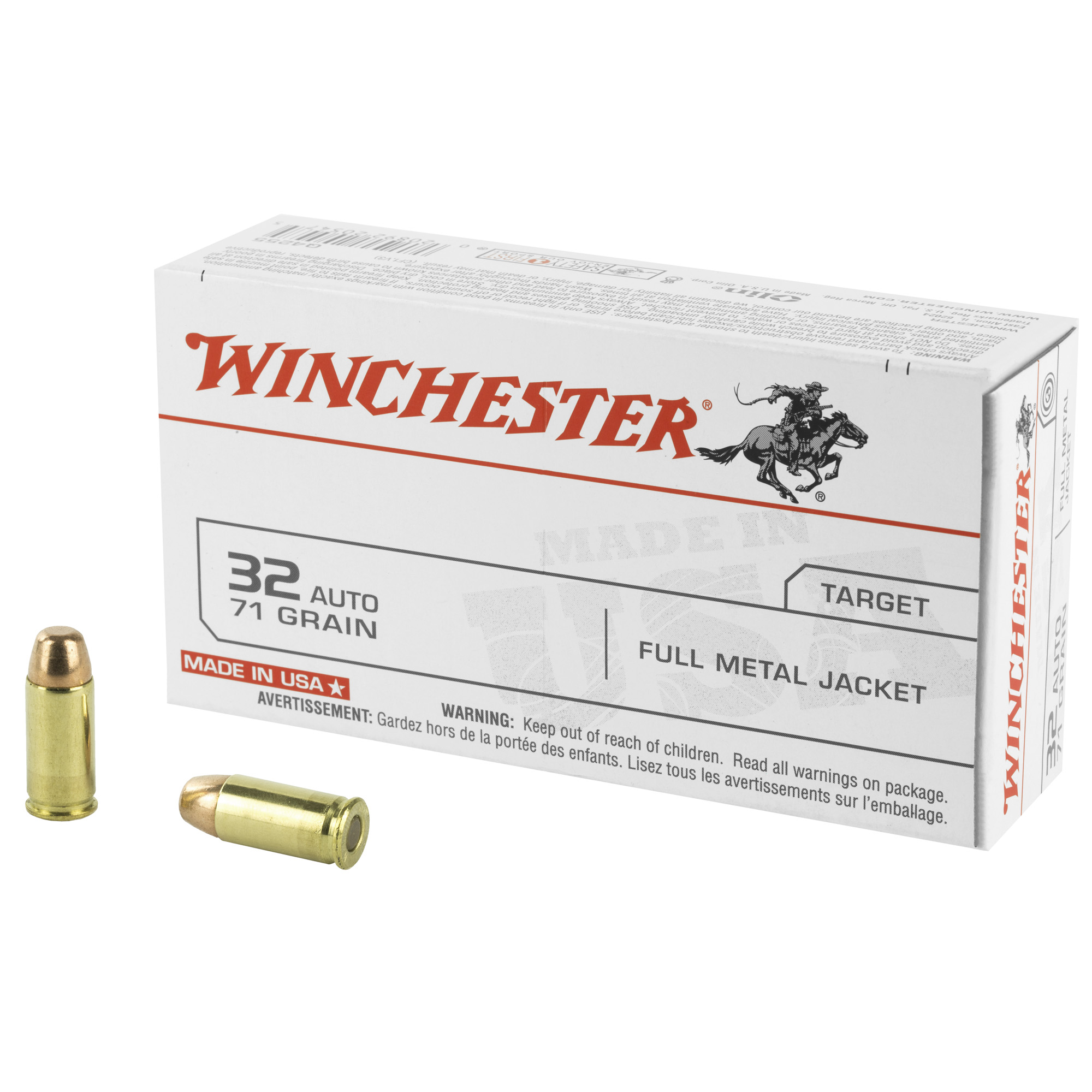 Winchester USA 32 ACP Full Metal Jacket 71 Grain 50 Rounds