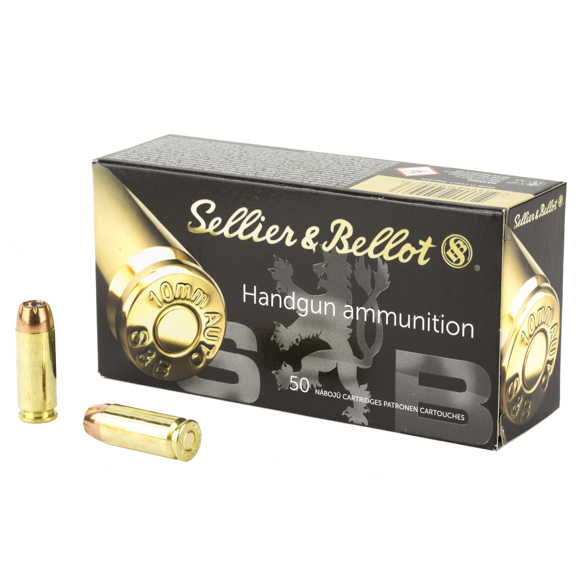 Sellier & Bellot Pistol Ammo 10mm Jacketed Hollow Point 180 Grain 50 Rounds