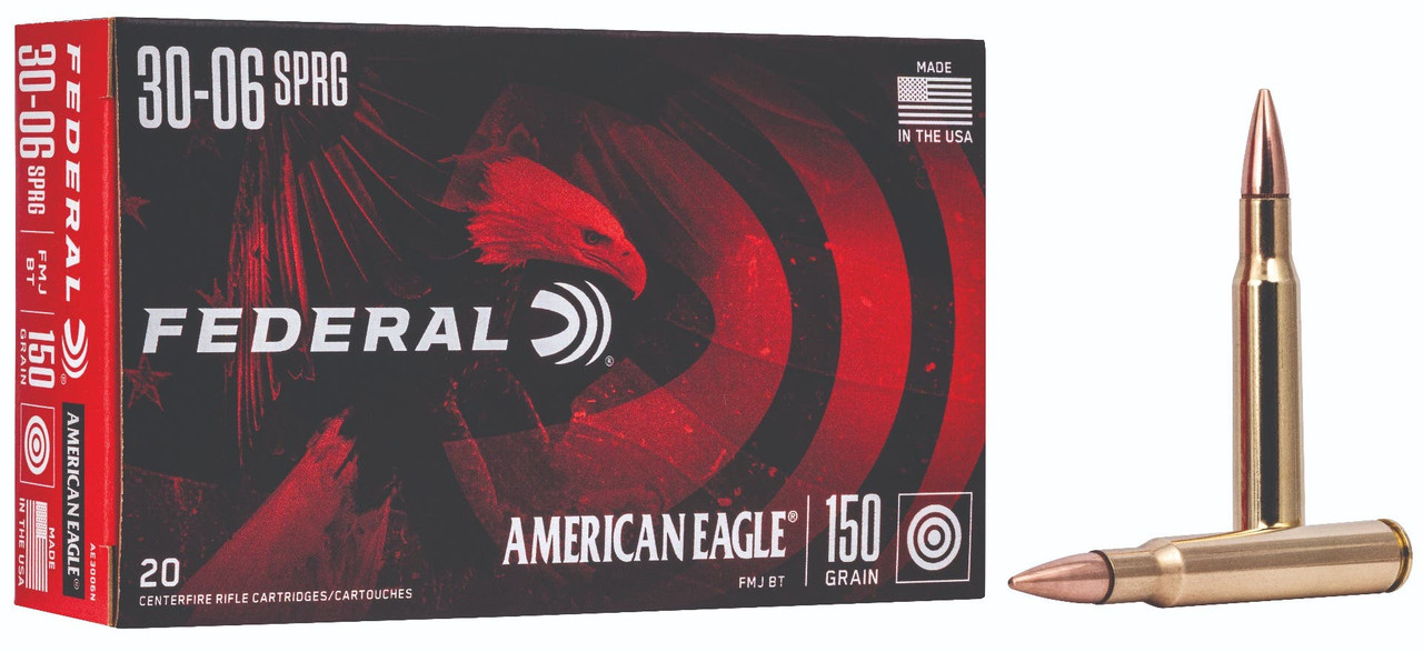 Federal Eagle 30-06 Springfield Full Metal Jacket Boat Tail 150 Grain 20 Rounds