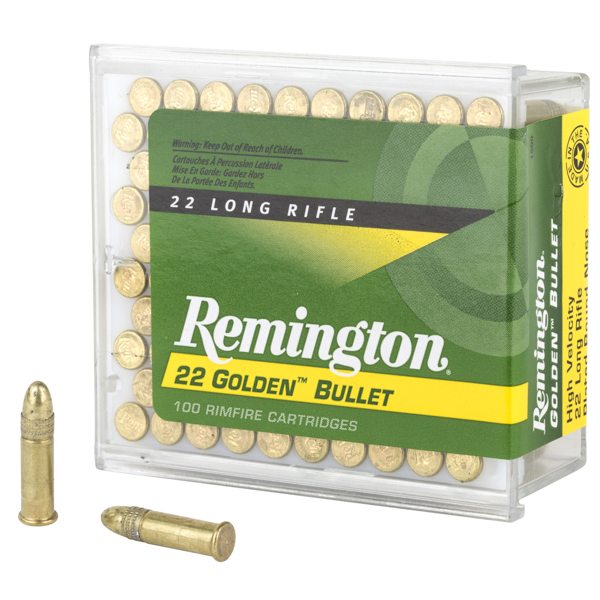 Remington Golden Bullet Rimfire Ammo 22 LR. 40 gr. PLRN 100 rd.