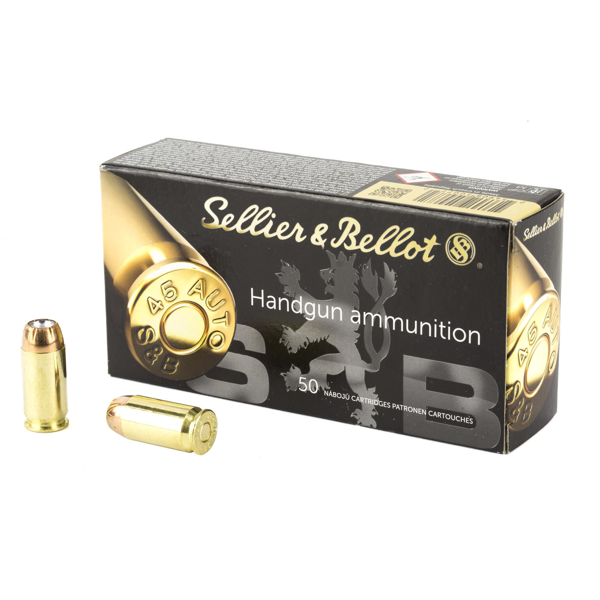 Sellier & Bellot SB45C 45 ACP Jacketed Hollow Point 230 Grain 50 Rounds