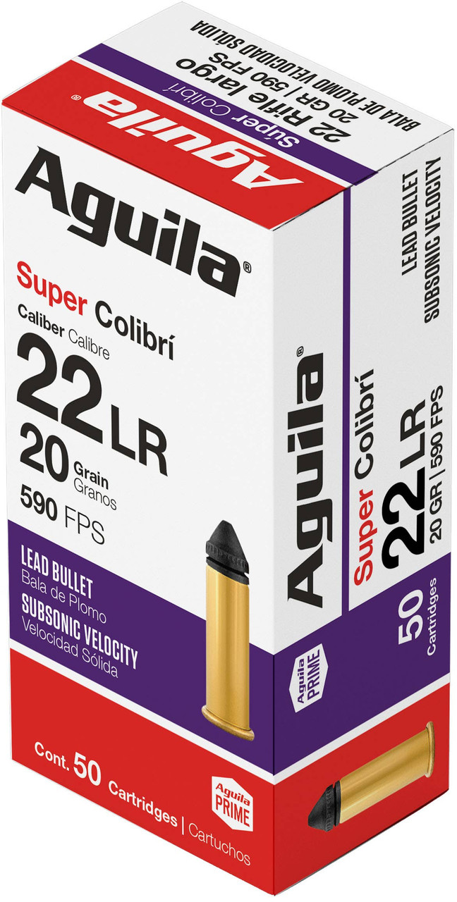 Aguila Super Colibri 22 Long Rifle Lead 20 Grain 50 Rounds