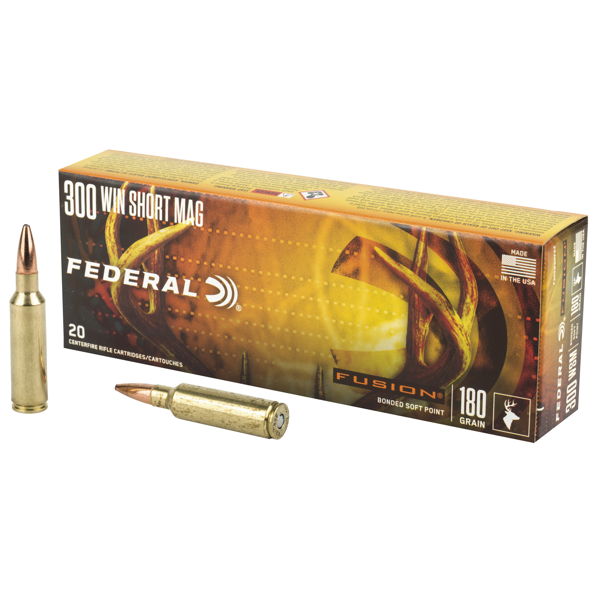 Federal Fusion Rifle Ammo 300 WSM 180 gr. Fusion Soft Point 20 rd.