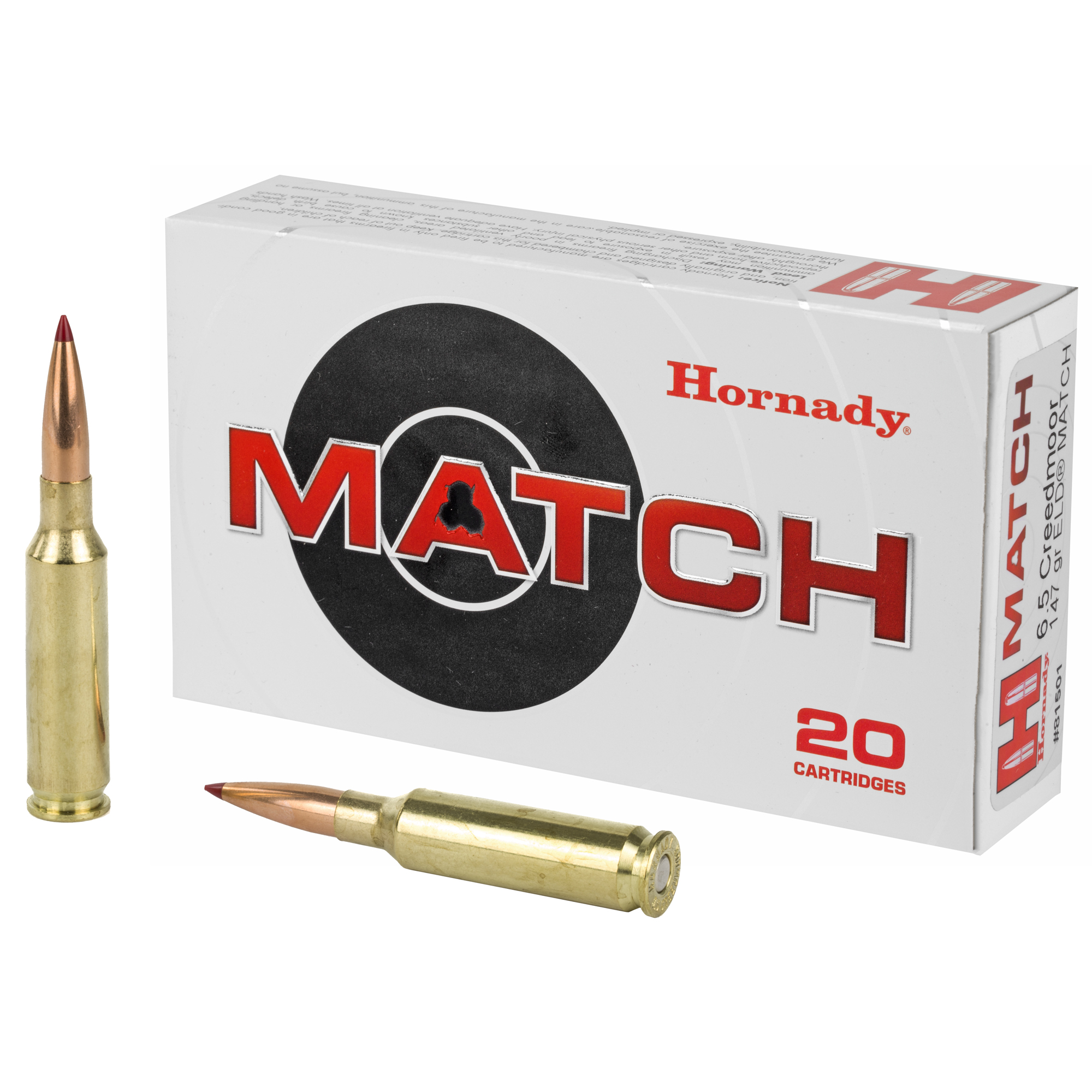 Hornady Match Rifle Ammo 6.5 Creedmoor 147 gr. ELD Match 20 rd.