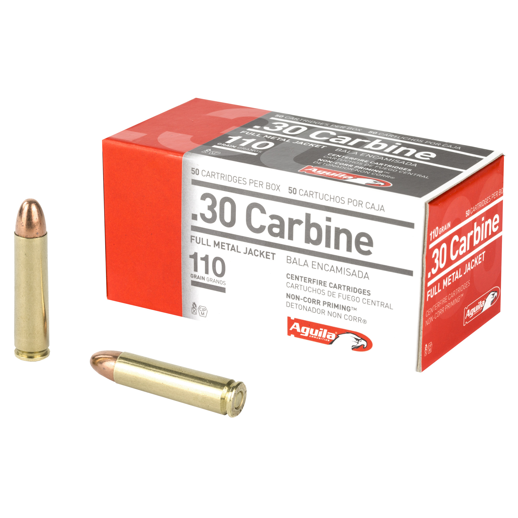 Aguila Ammunition .30 Carbine Full Metal Jacket 110 Grain 50 Rounds