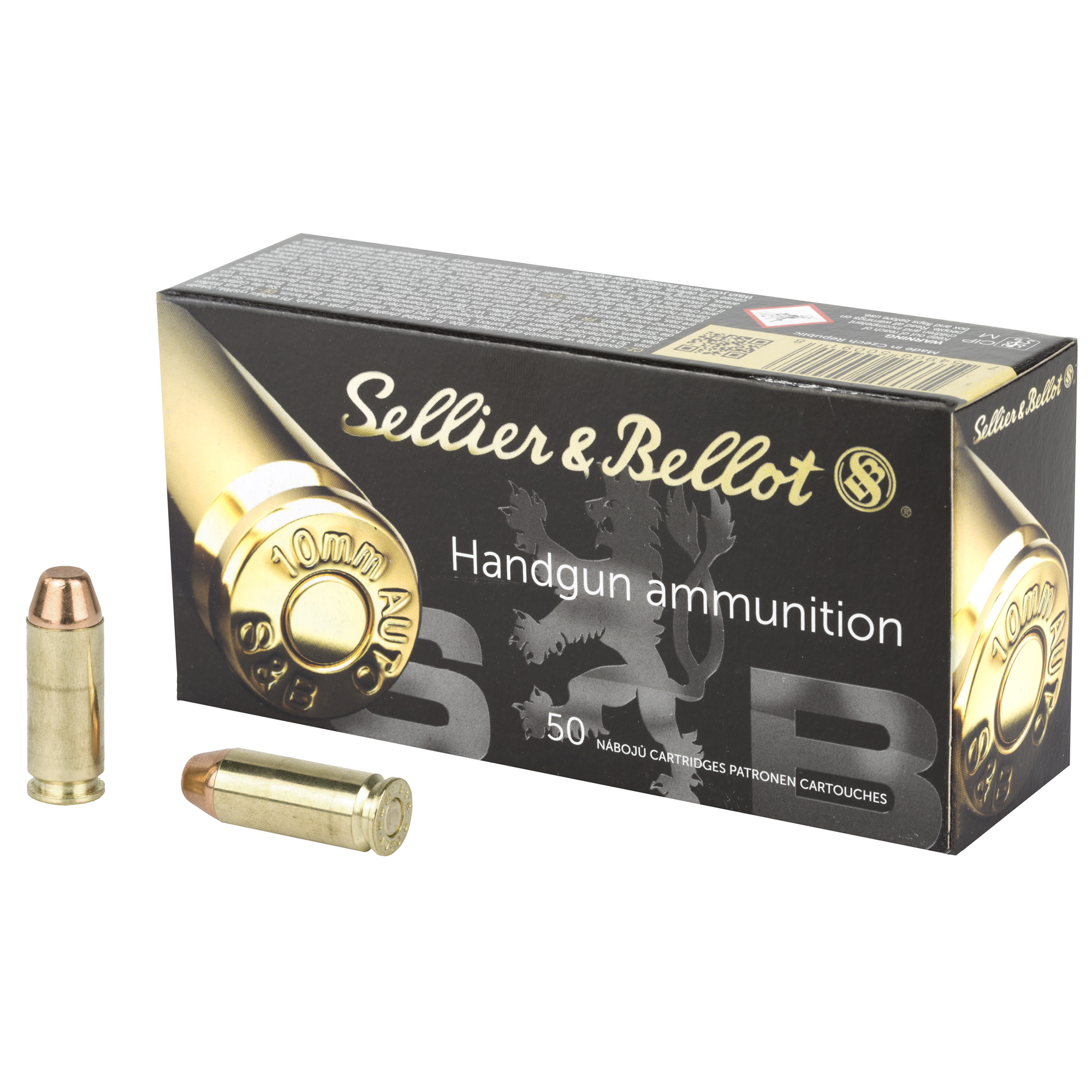Sellier & Bellot, Pistol Ammo, 10mm Auto, Full Metal Jacket, 180 Grain, 50 Rounds